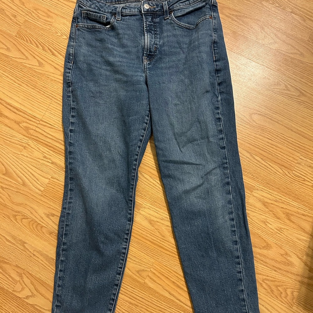 Old Navy Women's Straight Leg Jeans - Dark Blue